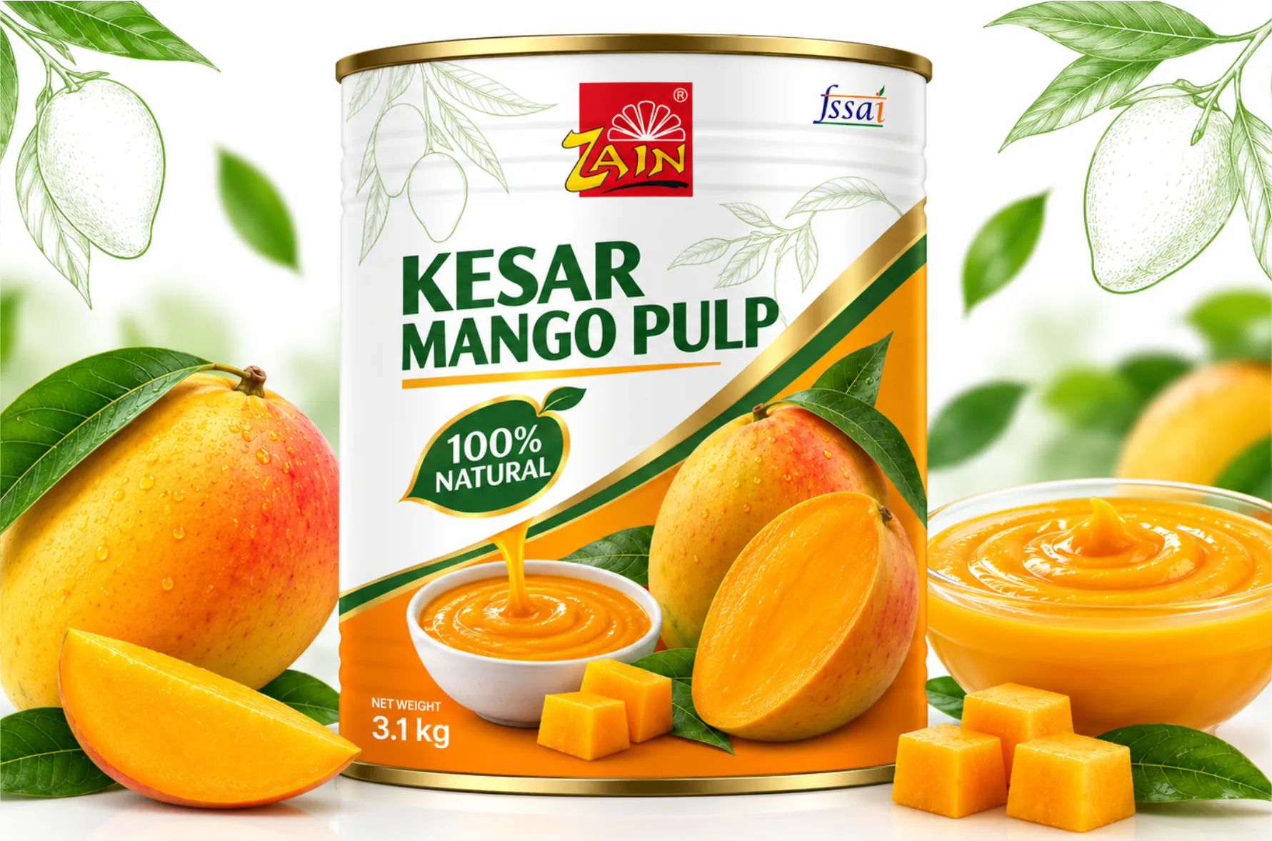 Canned Kesar Mango Pulp