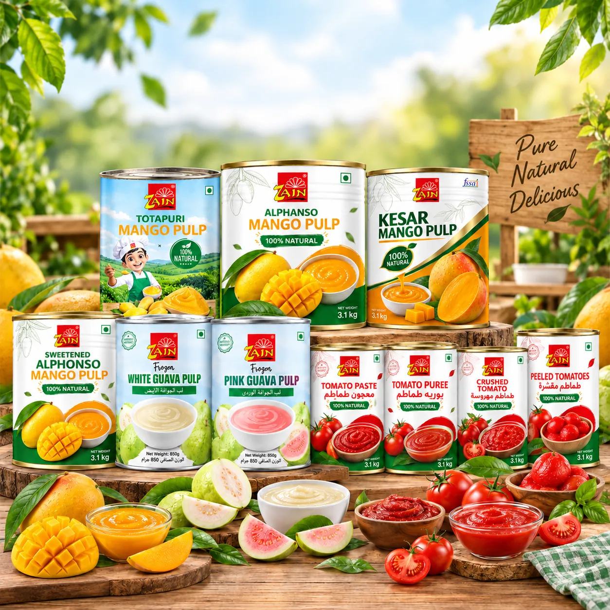 Canned Fruits & Vegetables Ingredients by Zain Natural Agro